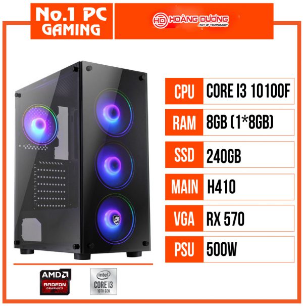 I3 best sale 10100f rx570